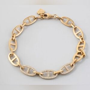 Wanderlust + Co Multi Link Anchor 14K Gold Vermeil Chain Bracelet New With Tags